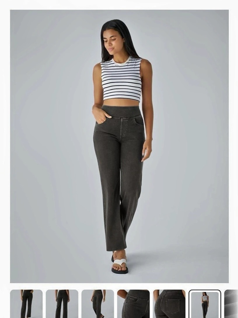 Halara Flex High Waisted Straight Leg Work Jeans Dark Grey Size Large NWT.